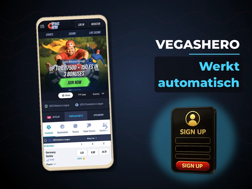 Vegashero - Werkt automatisch